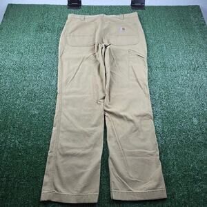 Carhartt Relaxed Fit Khaki Canvas Work Pants Men's 34x32